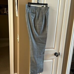 Dress slacks; cuffed by Paul Frederick. 34wx34l Gray Herringbone. Gently worn.